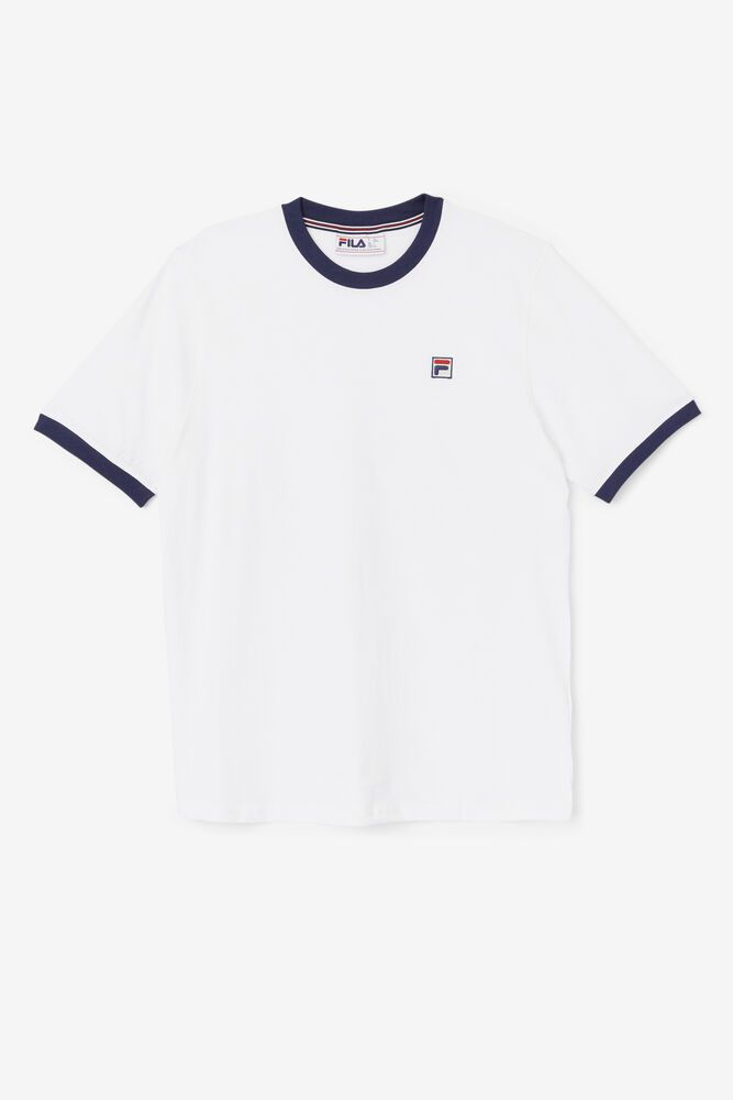 Fila T-Shirt Mens White - Marconi Ringer - Philippines 6950841-YS